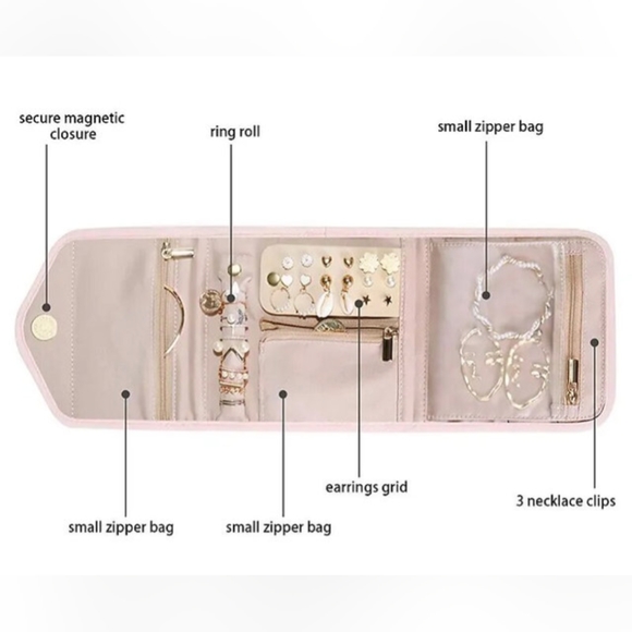 Bagsmart pink rose - portable jewelry organizer - Picture 6 of 12